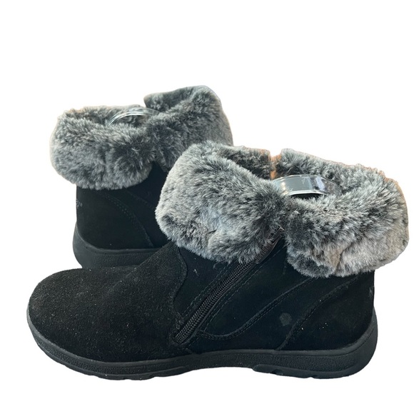 KHOMBU “Jessica” Black ankle booties with grey fur Size 9 - Picture 5 of 8